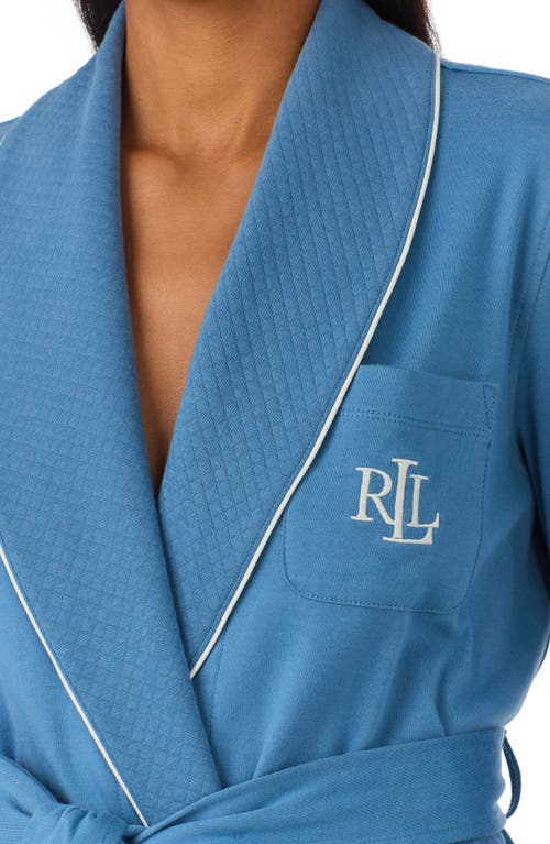 Shop Lauren Ralph Lauren Cotton Robe In Blue