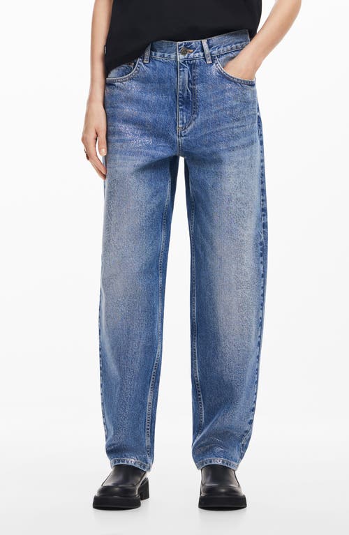 Shop Desigual Ariel Coated Straight Leg Jeans In Blue