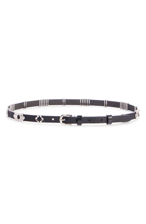 Isabel Marant Odena Faithful Leather Belt In Black/silver