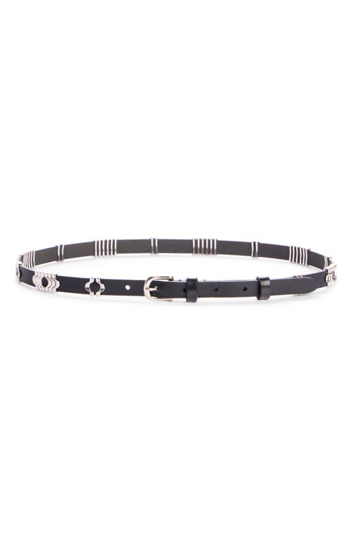 Shop Isabel Marant Odena Faithful Leather Belt In Black/silver