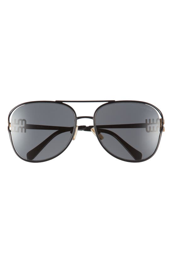 Shop Miu Miu 58mm Pilot Sunglasses In Black