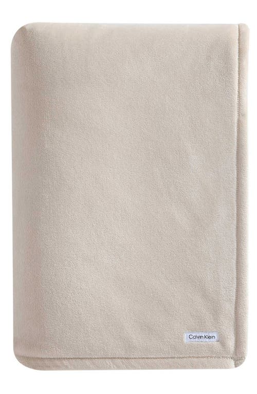 Calvin Klein Core Plush Blanket in Beige/Tan at Nordstrom