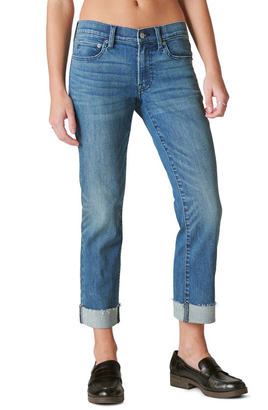 LUCKY BRAND LUCKY BRAND SWEET STRAIGHT RAW HEM MID RISE CROP STRAIGHT LEG JEANS