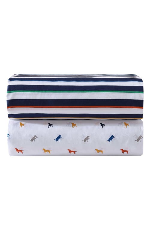 Eddie Bauer Stripe Games Sheet Set In Dark Blue