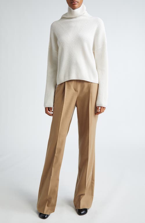 Shop Max Mara Golia Wool & Cashmere Rib Turtleneck Sweater In White