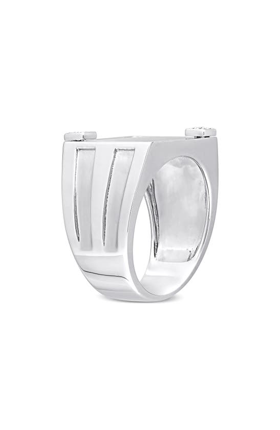 DELMAR DELMAR ONYX & DIAMOND SQUARE RING