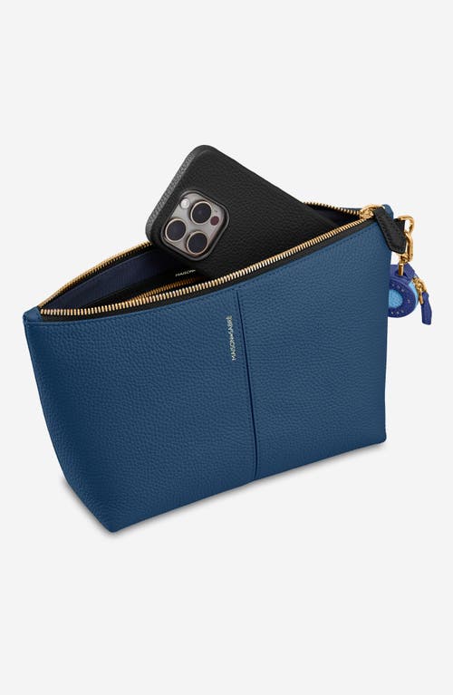 Maison De Sabre Maison De Sabré Medium Leather Flaire Pouch In Pacific Caviar