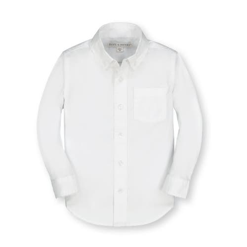 Hope & Henry Boys' Organic Stretch Poplin Shirt, Kids In Bright White