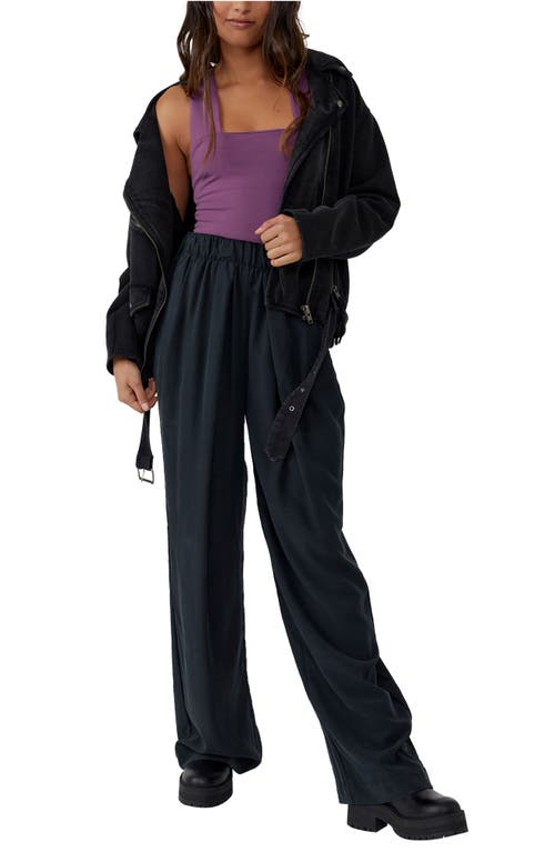 Shop Free People Nothin' To Say Wide Leg Pants In Black