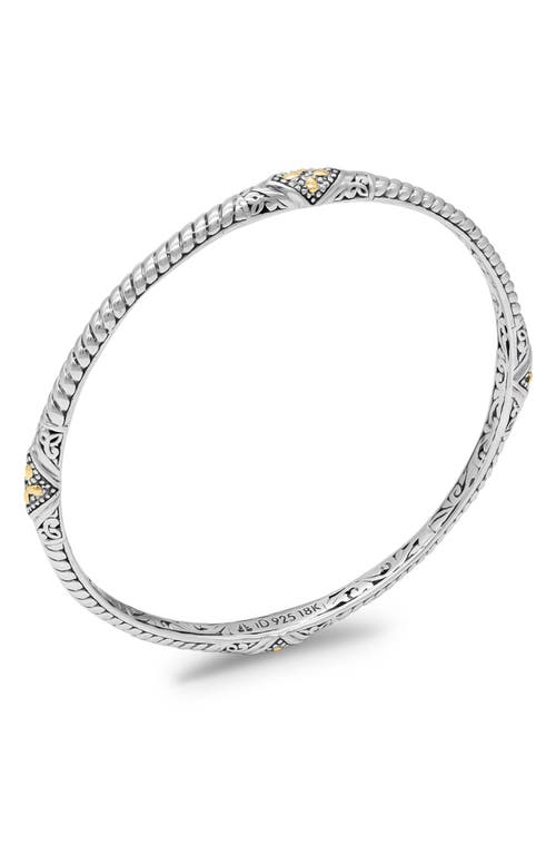 Shop Devata Sterling Silver & 18k Gold Bangle Bracelet In Silver/gold