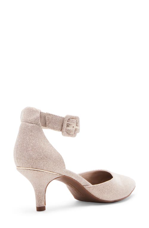 Shop Anne Klein Fabulist Ankle Strap Pointed Toe Pump In Light Gold