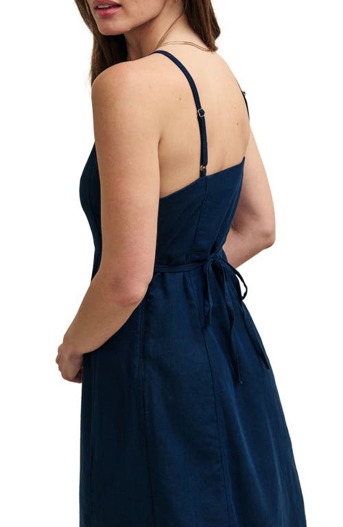 Nobody's Child Maddy Dark Denim Twill Midi Dress In Blue