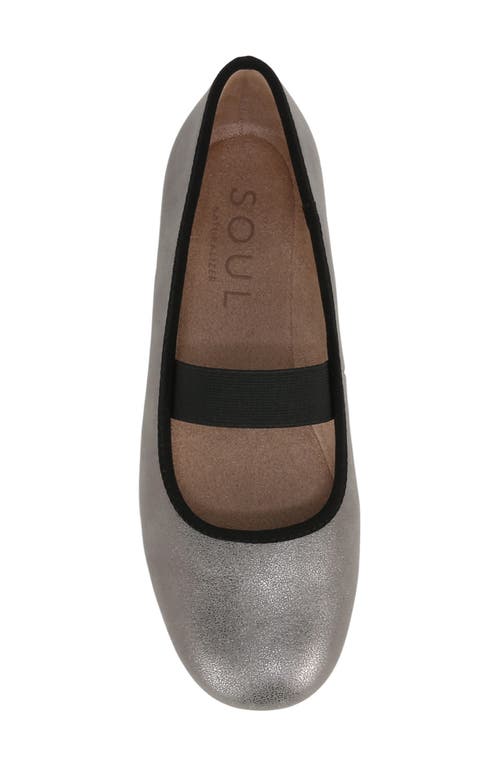 Soul Naturalizer Brilliant Womens Solid Man Made Ballet Flats In Pewter Faux Leather