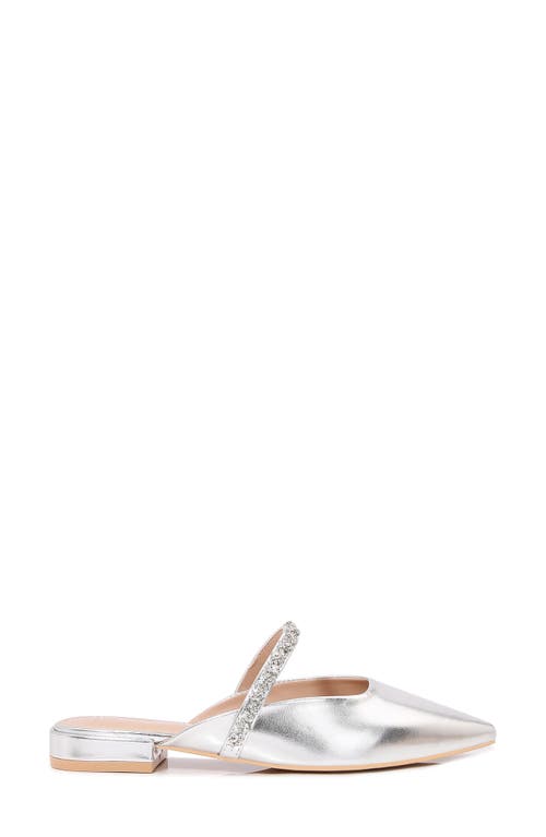 Berness Essence Rhinestone Pointed Toe Mule In Silver
