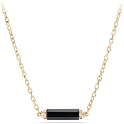 David Yurman Barrels Single Station Necklace With Diamonds In 18K Gold