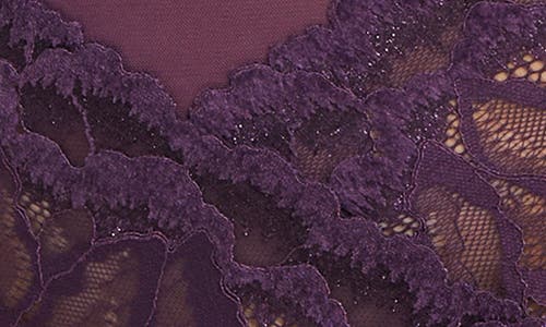 Montelle Intimates Royale Lace Thong In Pinot