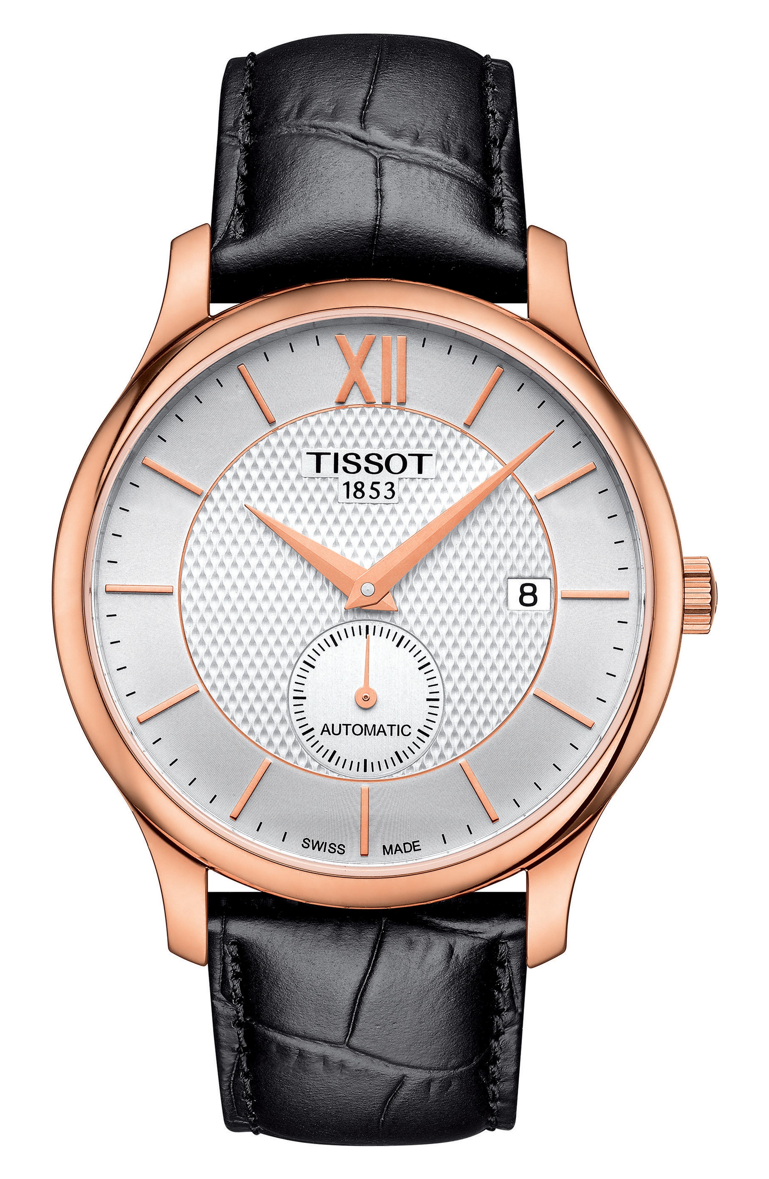⌚️Tissot Tradition Auto Small Second Croc Embossed Leather 40mm T063428A  $299 + FS | WatchinTyme