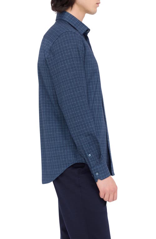 Shop Bugatchi Ooohcotton® Check Button-up Shirt In Navy