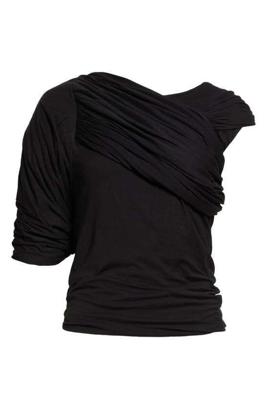 Shop Rick Owens Lido Draped Harness T-shirt In Black