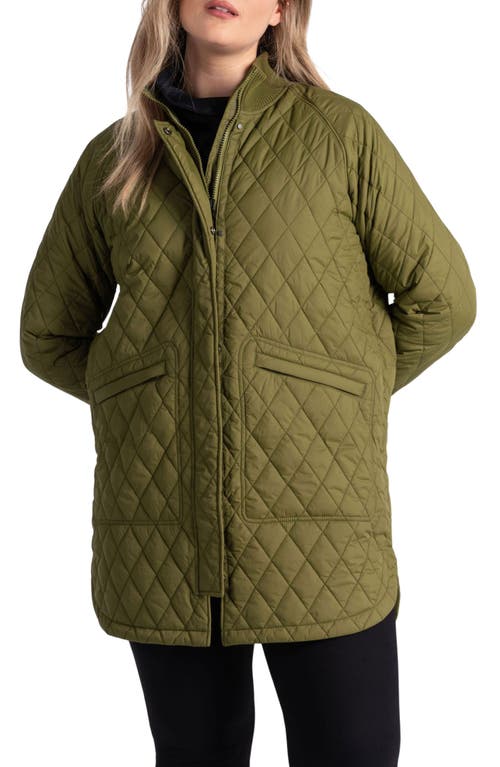 Lole Quilted Water Repellent Nylon Bomber Jacket Tarragon at Nordstrom,
