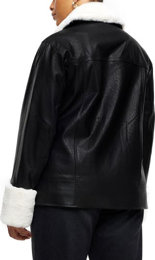 Fur trim hotsell moto jacket