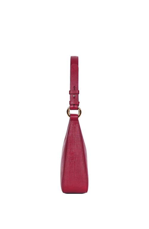 Shop Hyer Goods Upcycled Leather Medium Shoulder Bag In Cherry Red Lizard