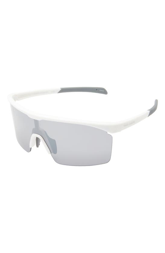 Shop Vince Camuto Semi Rimless Shield Sunglasses In White
