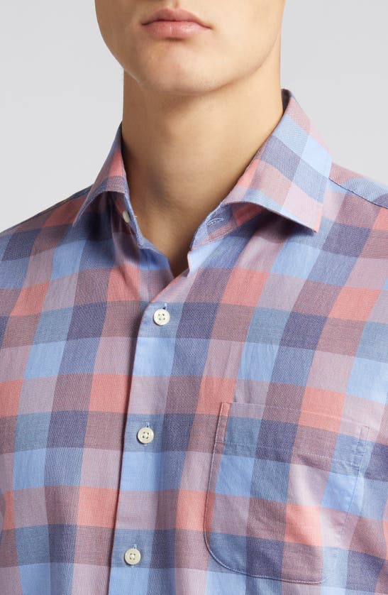 Shop Peter Millar Boothbay Check Button-up Shirt In Navy