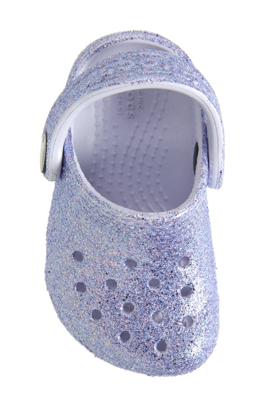 Shop Crocs Kids' Classic Glitter Clog In Frosted Glitter