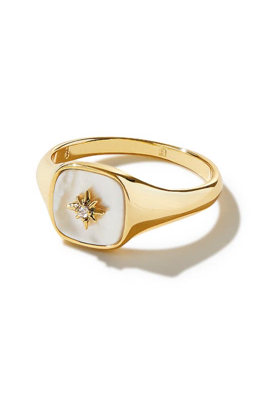 Shop Ana Luisa Gold Signet Ring In White/gold