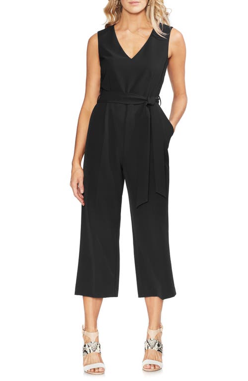 Vince Camuto Belted Crop Jumpsuit in Rich Black