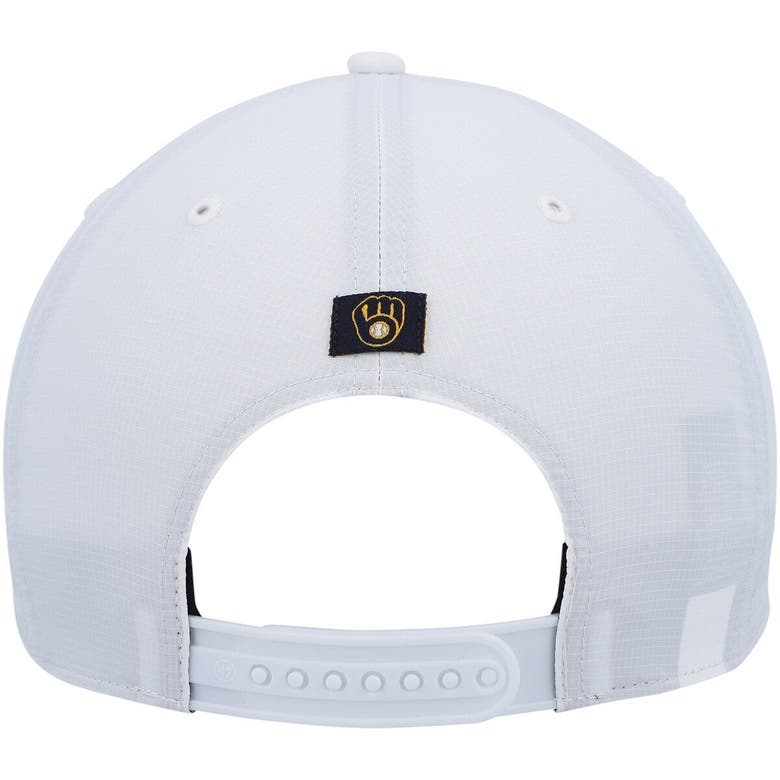 47 BRAND '47 WHITE MILWAUKEE BREWERS FLAG FLUTTER HITCH SNAPBACK HAT