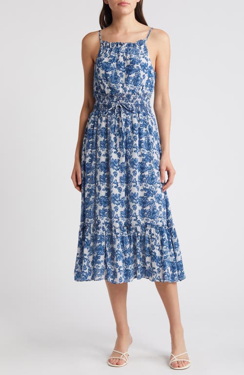 Rails Magdalene Floral Smocked Waist Sundress Chambray at Nordstrom,