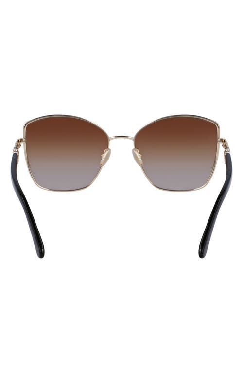 Ferragamo Embellished Gancini Metal Cat-eye Sunglasses In Gold/brown Gradient