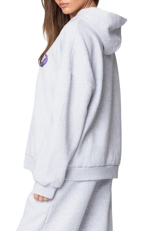 Shop Edikted Billiard Oversize Hoodie In Gray-melange