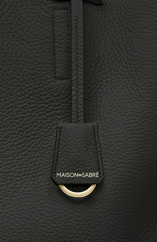 Maison De Sabre Maison De Sabré Large Leather Zipped Soft Tote In Black Caviar