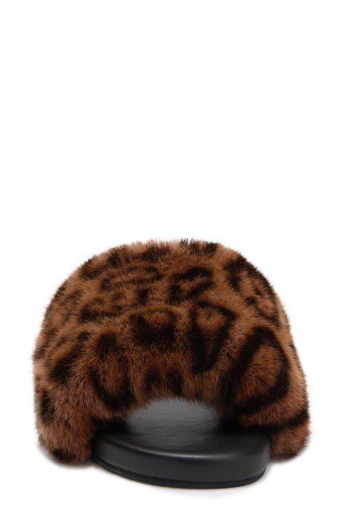 SIMON MILLER SIMON MILLER LEOPARD FAUX FUR BUBBLE SLIDE SANDAL