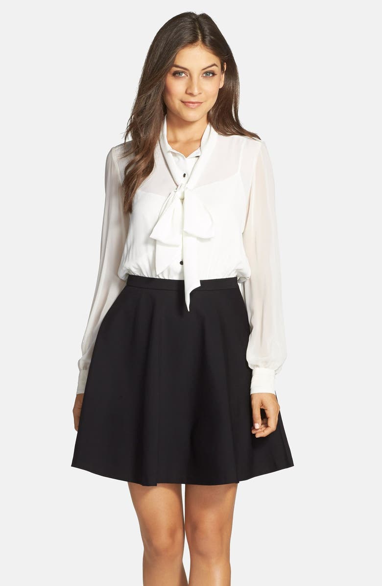 Cynthia Steffe 'Noelle' Blouse Top Fit & Flare Dress | Nordstrom