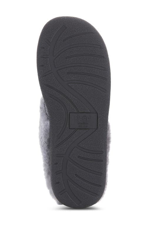 Floopi Faux Fur Trim Velour Clog Slipper In Grey