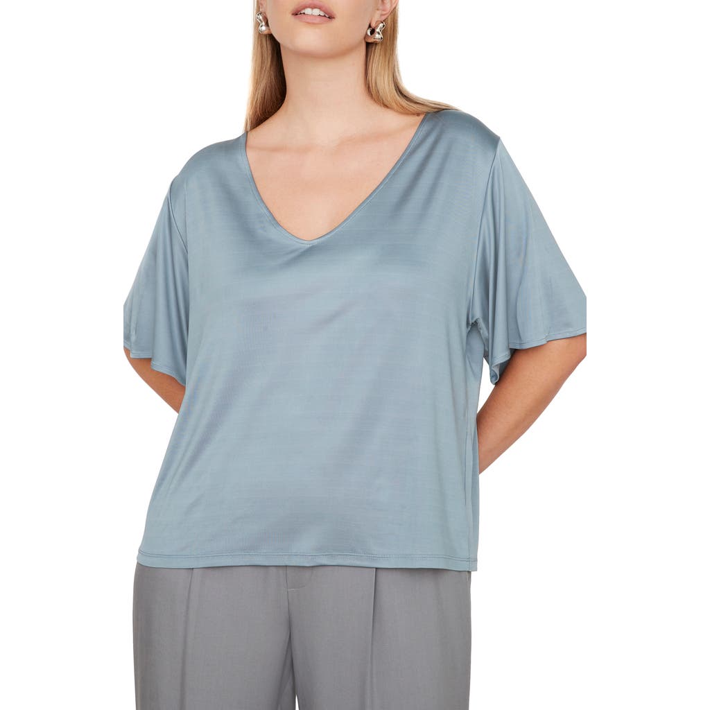 Vince Flutter Sleeve Knit Top In 407lak-lake