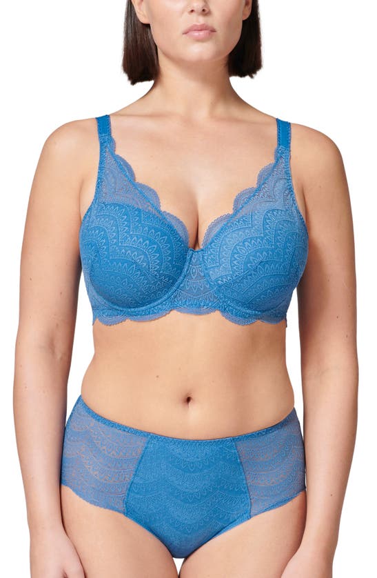 Simone Perele Karma Underwire Lace Demi Bra In Myosotis Blue
