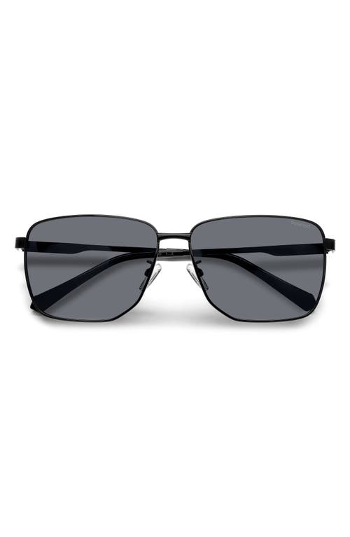 Polaroid 62mm Polarized Oversize Square Sunglasses In Black/gray Polar