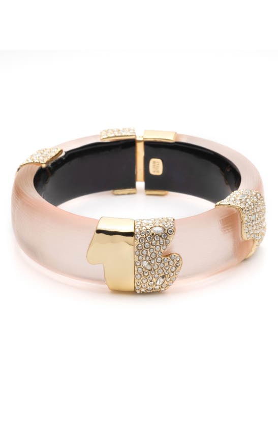 Alexis Bittar Crystal Encrusted Lucite Hinge Bracelet In Sunset/gold