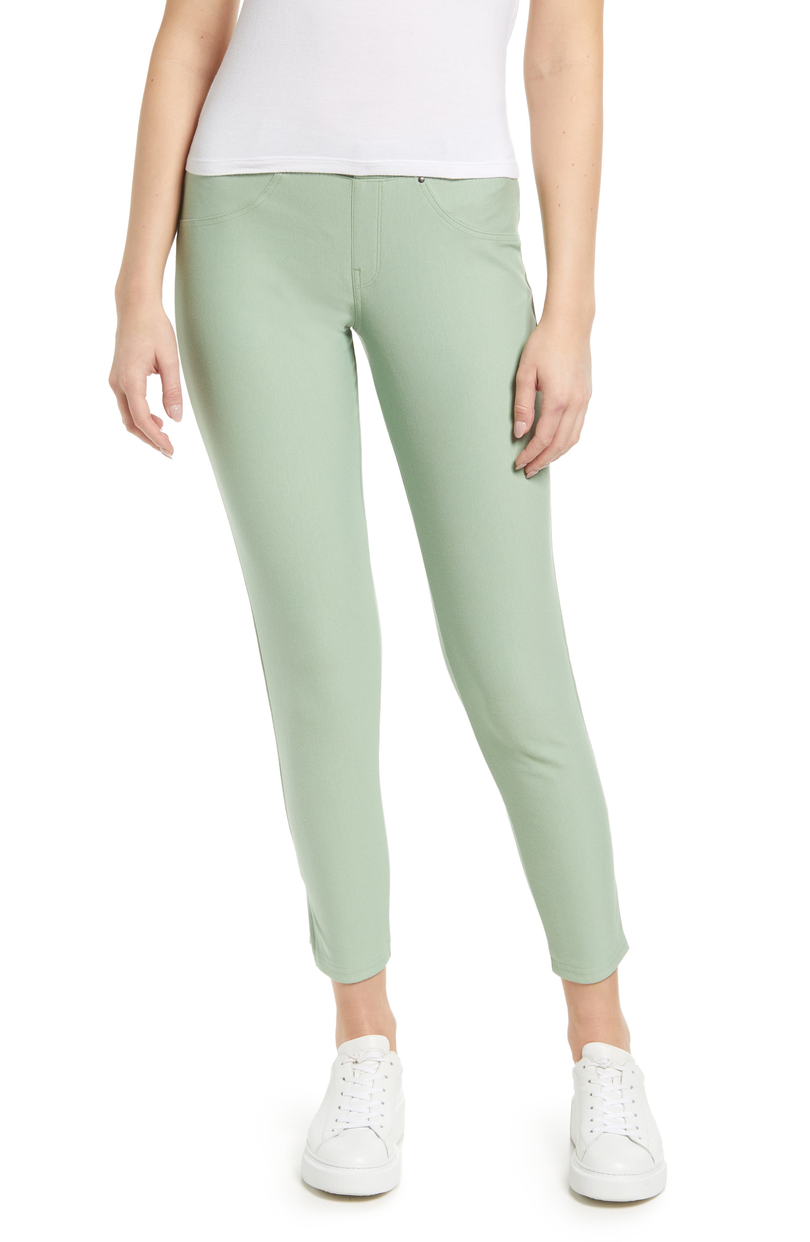 Nordstrom Twill Split Hem Skimmer Leggings in Green Basil at Nordstrom, Size X-Small