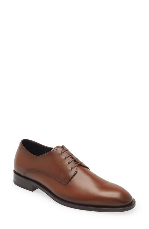 BOSS Derreck Plain Toe Derby Medium Brown at Nordstrom,