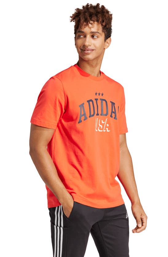 Shop Adidas Originals Adidas Americana Graphic T-shirt In Bright Red