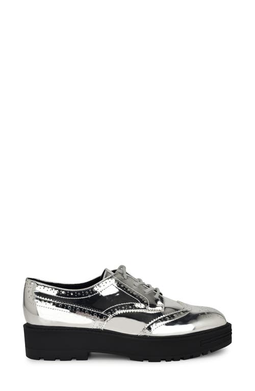 Nine West Resttin Wingtip Platform Derby In Silver