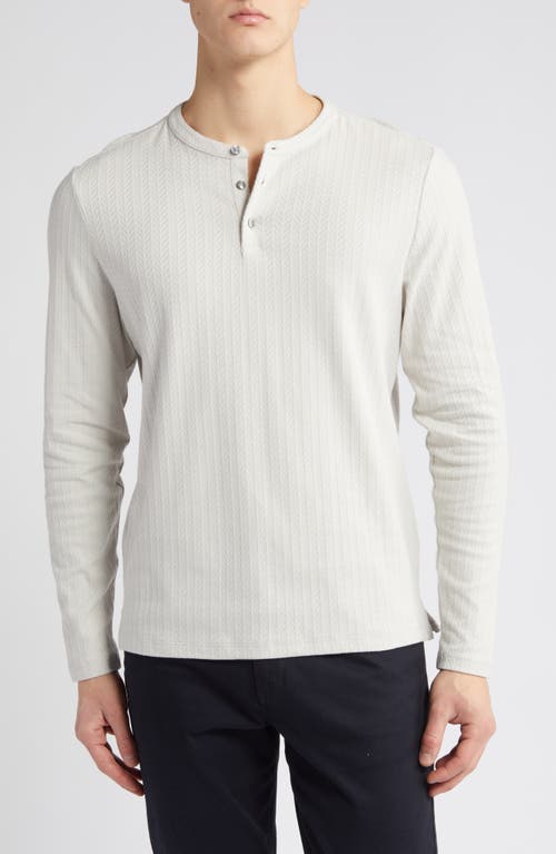 Robert Barakett Warlock Long Sleeve Cotton Blend Jacquard Henley Grey at Nordstrom,