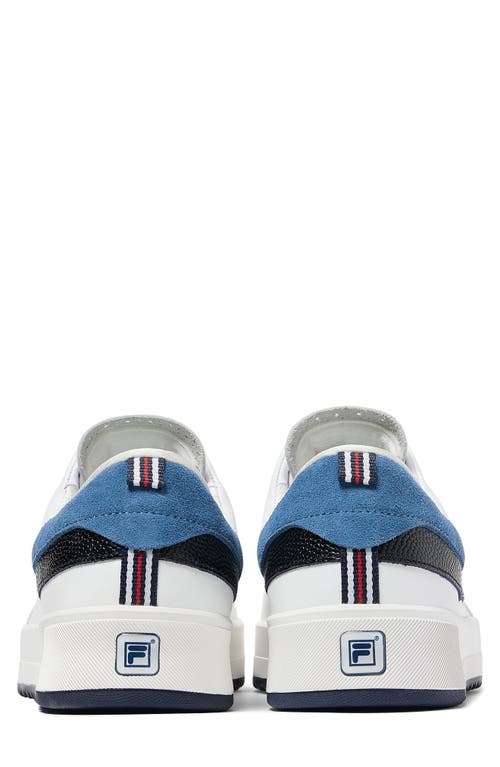 Shop Fila Sanati Low Top Sneaker In White/ Navy/blue