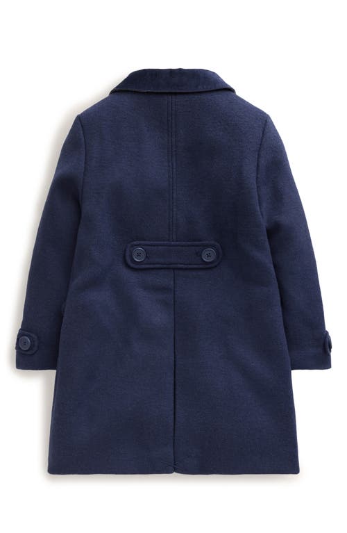 Shop Mini Boden Kids' Wonderful Floral Embroidered Wool Blend Coat In College Navy